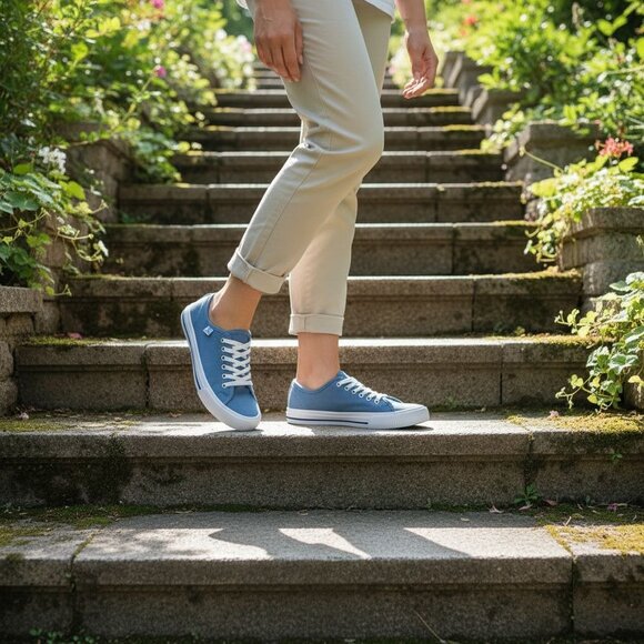 Hurley 6.5 Sneaker Woman's Carrie Canvas Lace-up Casual Shoe Classic Blue Denim - Picture 13 of 15